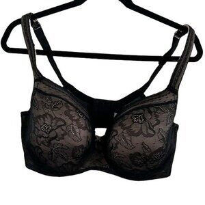 Cacique Black Lace Nude Bra, 40DDD